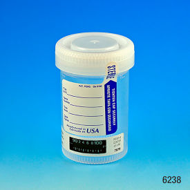 Drug Test Container 90mL Sterile Tab-Seal ID Label & Celsius Thermometer Strip 400/Pack 6238