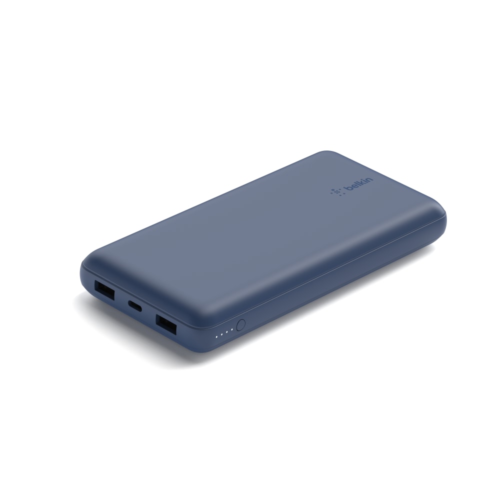 Belkin USB-C Portable Charger 20,000 mAh, 20K Power Bank With 1 USB-C Port and 2 USB-A Ports & Included USB-C to USB-A Cable, Blue (Min Order Qty 3) MPN:BPB012BTBL