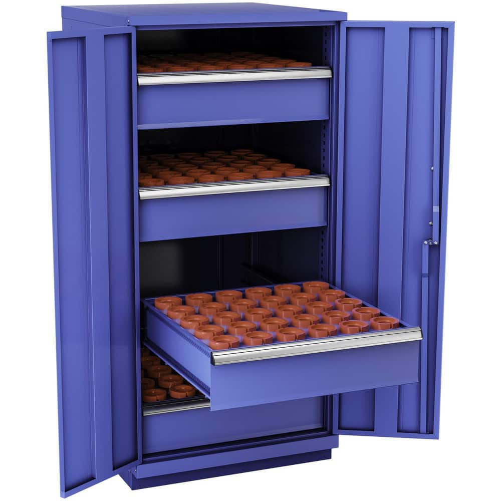 CNC Storage Cabinets, Cabinet Type: Modular , Taper Size: 50 , Number Of Doors: 2.000 , Number Of Drawers: 4.000 , Color: Bright Blue  MPN:S270050-BB