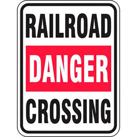 AccuformNMC™ Danger Railroad Crossing Traffic Sign Refl. Aluminum 24