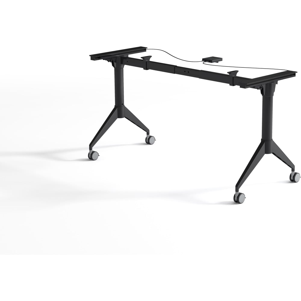 Lorell Training Table Base - Black Folding Base - 2 Legs - 29.50in Height - Assembly Required - Cold-rolled Steel (CRS) MPN:60738