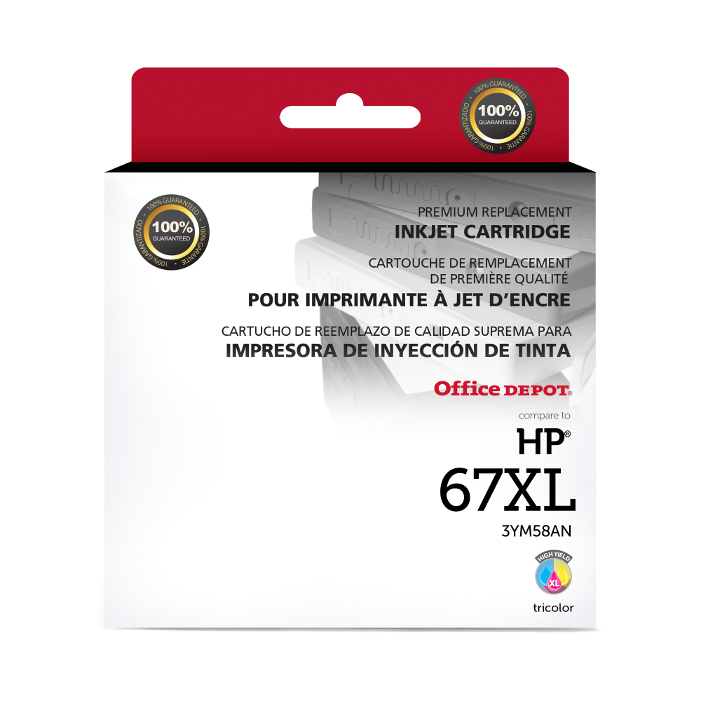 Office Depot Remanufactured Tri-Color High-Yield Ink Cartridge Replacement For HP 67XL, OD67XLC, 67XL (Min Order Qty 3) MPN:OD67XLC