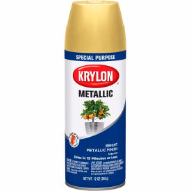 Krylon Metallic Paint Bright Gold - K01701A77 - Pkg Qty 6 K01701A77