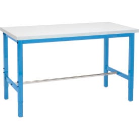 GoVets™ 48 x 30 Adjustable Height Workbench Square Tube Leg - ESD Square Edge - Blue 990BL606