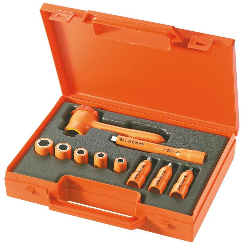 Insulated Socket Set: 10 Pc, 1/4