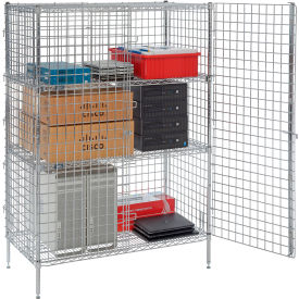 Nexel® 1-Tier 2 Door Security Wire Shelving Unit 2 Shelf 36