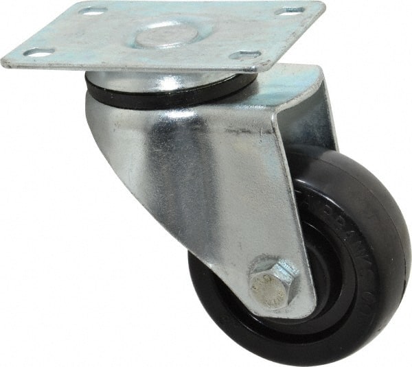 Swivel Top Plate Caster: Hard Rubber, 3