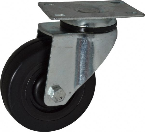 Swivel Top Plate Caster: Hard Rubber, 4