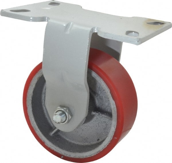 Rigid Top Plate Caster: Polyurethane with Semi-Steel Center Polyurethane & Polyurethane Mold on Steel, 5