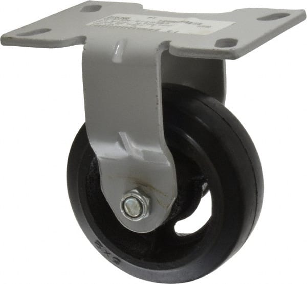 Rigid Top Plate Caster: Rubber, 5