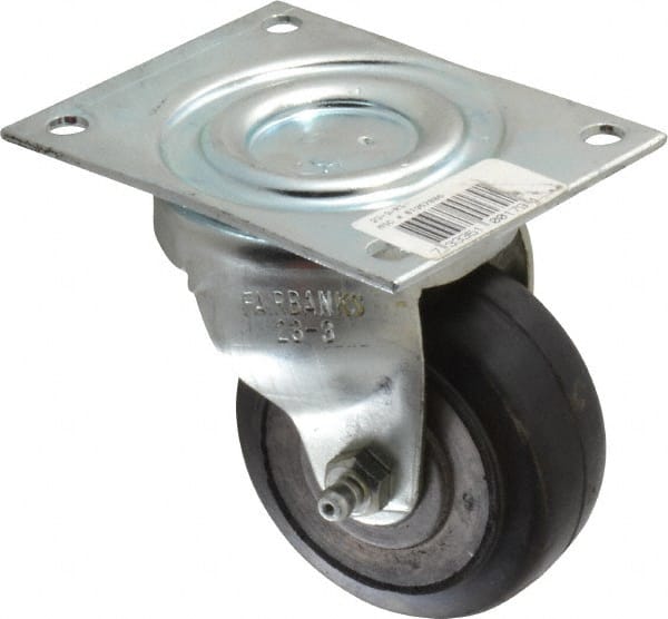 Swivel Top Plate Caster: Rubber, 3