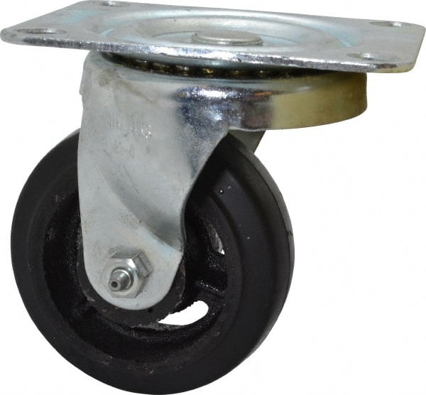 Swivel Top Plate Caster: Rubber, 4