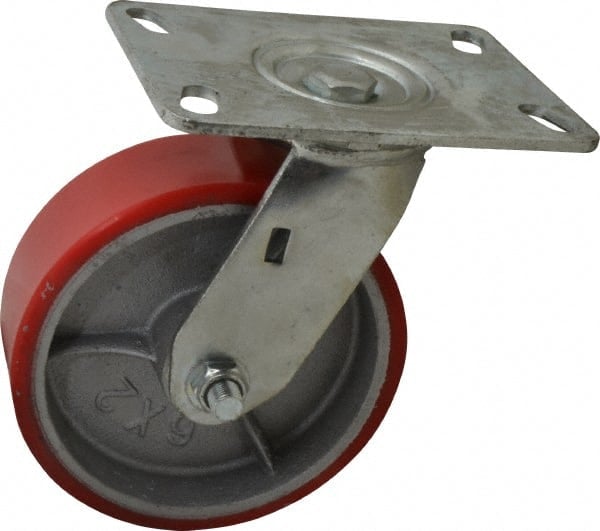 Swivel Top Plate Caster: Polyurethane, 6