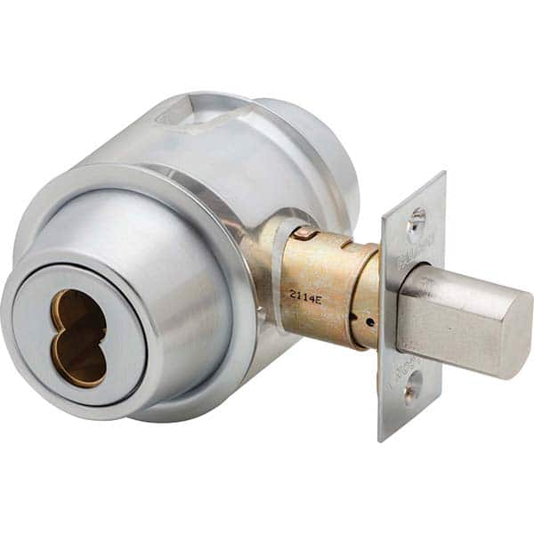 Deadbolts, Deadbolt Type: Deadlocking Latch , Lock Type: Single Cylinder , Finish: Satin Chrome , Hand Orientation: Non-Handed  MPN:D211B 626