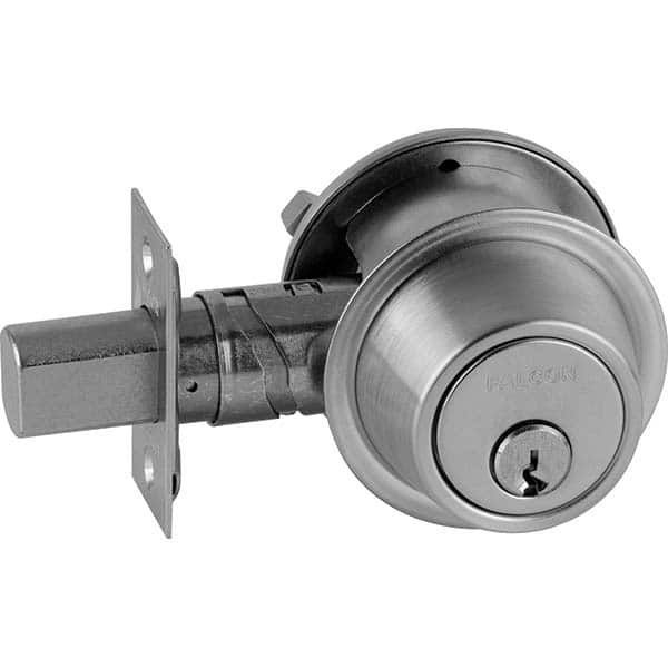 Deadbolts, Deadbolt Type: Deadlocking Latch , Lock Type: Single Cylinder , Finish: Satin Chrome , Hand Orientation: Non-Handed  MPN:D211CP6 626