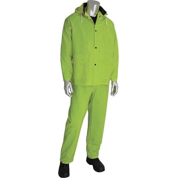 Suit with Pants: Size 5XL, High-Visibility Green, Polyester & PVC MPN:201-355X5