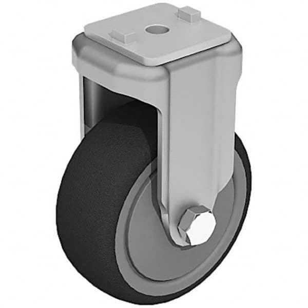 Rigid Top Plate Caster: Thermoplastic Elastomer, 247 lb Capacity MPN:098F100T4045N