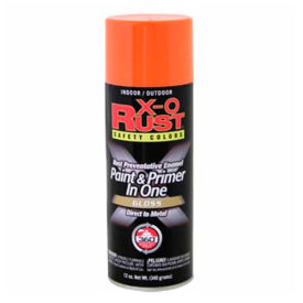 X-O Rust 12 oz. Aerosol Can Safety Colors Paint & Primer In One Safety Orange Flat - 125795 125795