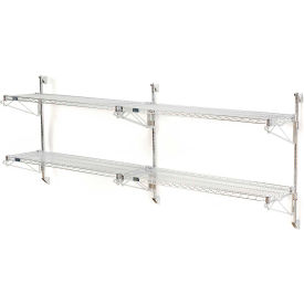 Nexel® Chrome Adjustable Wall Mount Wire Shelving 2 Shelf Add On 36