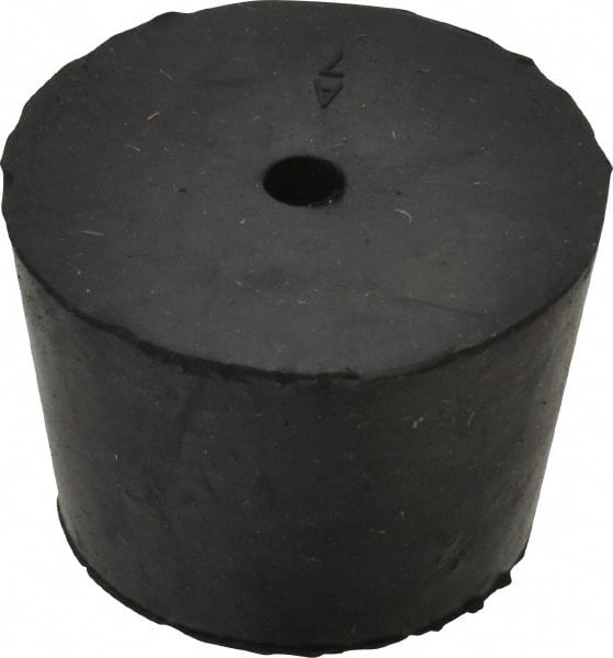 #7, 1-3/16 Small to 1-29/64 Large End Diam, Tapered Rubber Stopper with Hole MPN:ITRS-7-1H-BKN