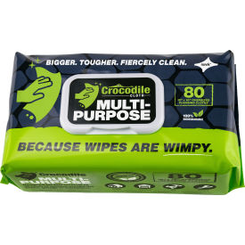 Crocodile Cloth® Biodegradable Multipurpose Cleaning Cloth Wipes 80 Wipes/Pack - Pkg Qty 8 6620-080