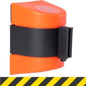 WallPro 400 Wall Mount Retractable Belt Barrier Orange Case W/15' Black/Yellow Belt WP400O-YB150