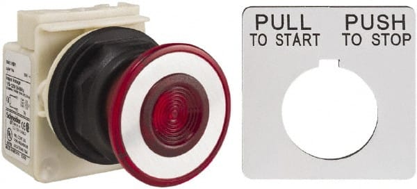 Push-Button Switch: 30 mm Mounting Hole Dia, Maintained (MA) MPN:9001SKR9P1