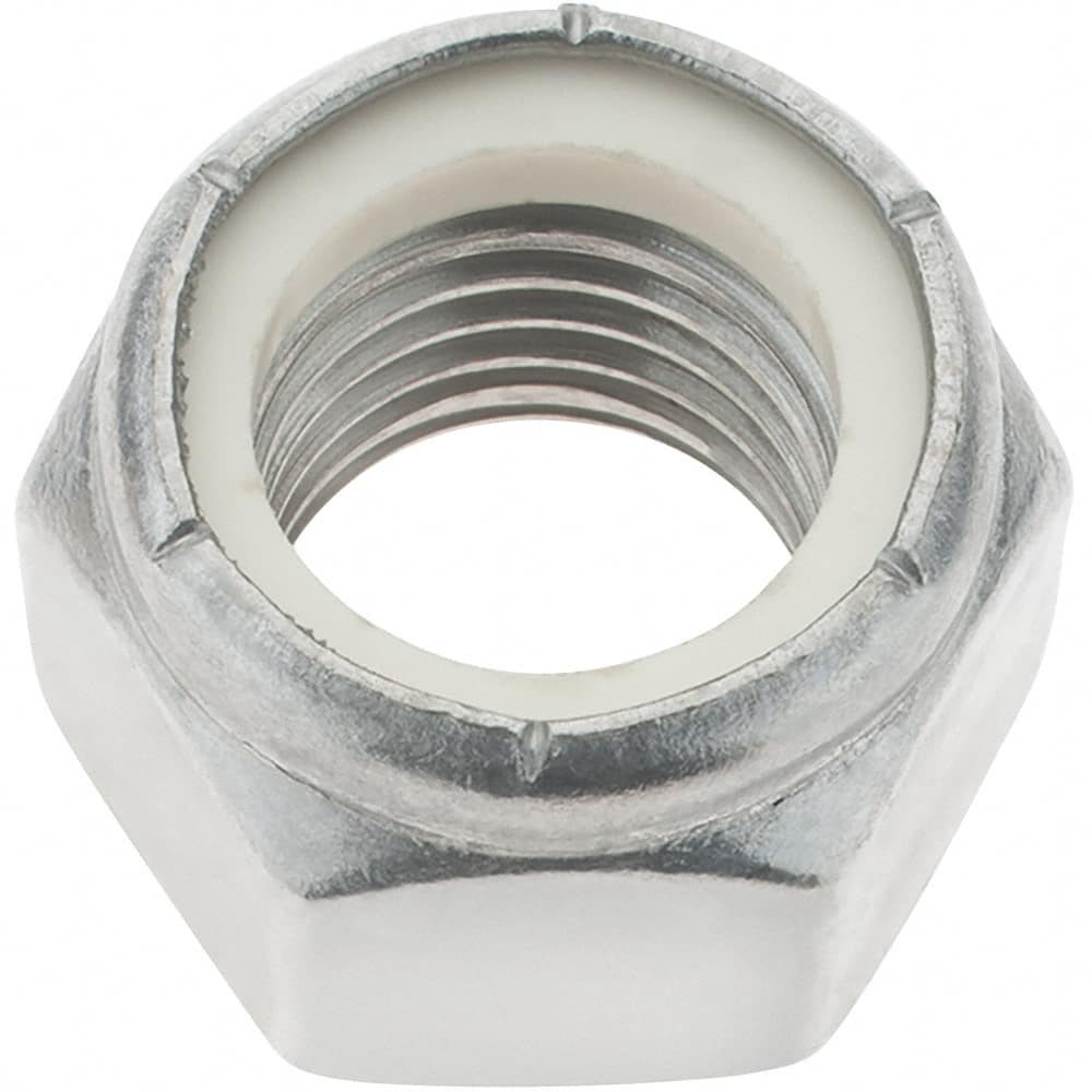 Hex Lock Nut: Insert, Nylon Insert, 1-8, Grade 18-8 Stainless Steel MPN:KP76512