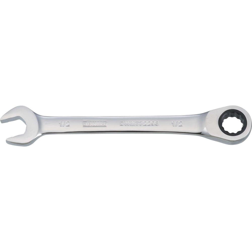 Combination Wrenches, Size (Inch): 1/2 , Finish: Chrome , Head Type: Straight , Box End Type: 12-Point , Handle Type: Straight  MPN:DWMT72293OSP