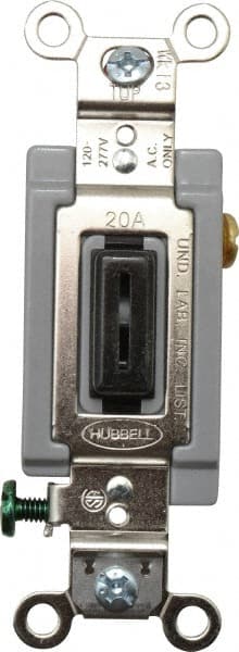 1 Pole, 120 to 277 VAC, 20 Amp, Industrial Grade Toggle Wall Switch MPN:HBL1221L