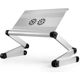 Uncaged Ergonomics WEEFHs WorkEZ Executive Laptop Cooling Stand w/ 2 Fans & USB Ports Silver WEEFHs