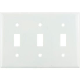 Sunlite® Toggle Switch Plate 3-Gang White Pack of 12 40889-NS