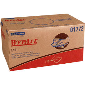 WypAll L10 Sani-Prep Dairy Towels 10-1/2 x 10-1/4 White 110/Pack 18 Packs/Carton - KCC 01772 KCC 01772