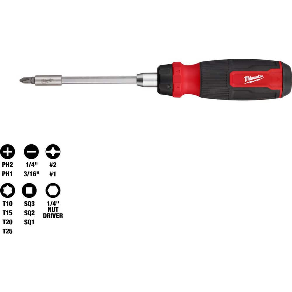 Bit Screwdrivers, Type: Multi-Bit Ratcheting Screwdriver , Tip Type: Multi , Drive Size (TXT): 1/4 , Torx Size: T10, T15, T20, T25, T30  MPN:48-22-2903