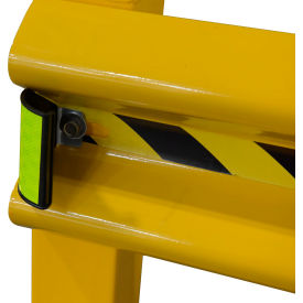 Vestil Curved Reflector for Guard Rail w/ Reflective Tape Yellow GR-H2R-RFT-YL