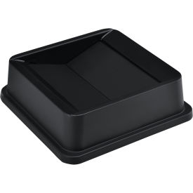 GoVets™ Square Plastic Trash Container Swing Lid - 35 & 55 Gallon Black 441BK641