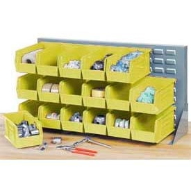 GoVets™ Louvered Bench Rack w/ 8(B) 8(C) 6(D) Yellow Bins 36