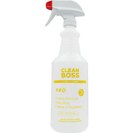 CleanBoss Pro Enzyme Powered Heavy Duty Cleaner & Degreaser Concentrate 32 oz. Bottle 6/Case 35773214