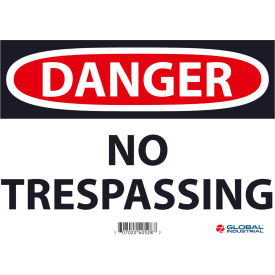 GoVets™ Danger No Trespassing 7x10 Rigid Plastic 218R724