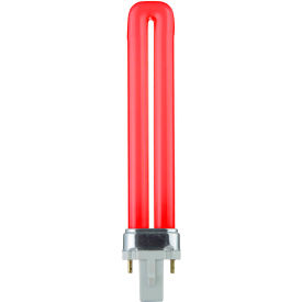 Sunlite 60300-SU PL9/R 9 Watt PL 2-Pin Single U-Shaped Twin Tube G23 Base Red - Pkg Qty 50 60300-SU