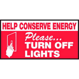 AccuformNMC™ Help Conserve Energy Please Turn Off Lights Label Vinyl 1-1/2