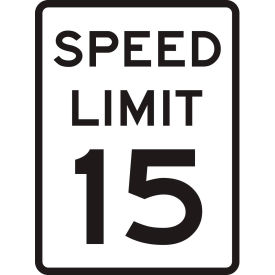 Brady® 94212 Speed Limit 15 HIP Reflective Speed Limit Sign Aluminum 18