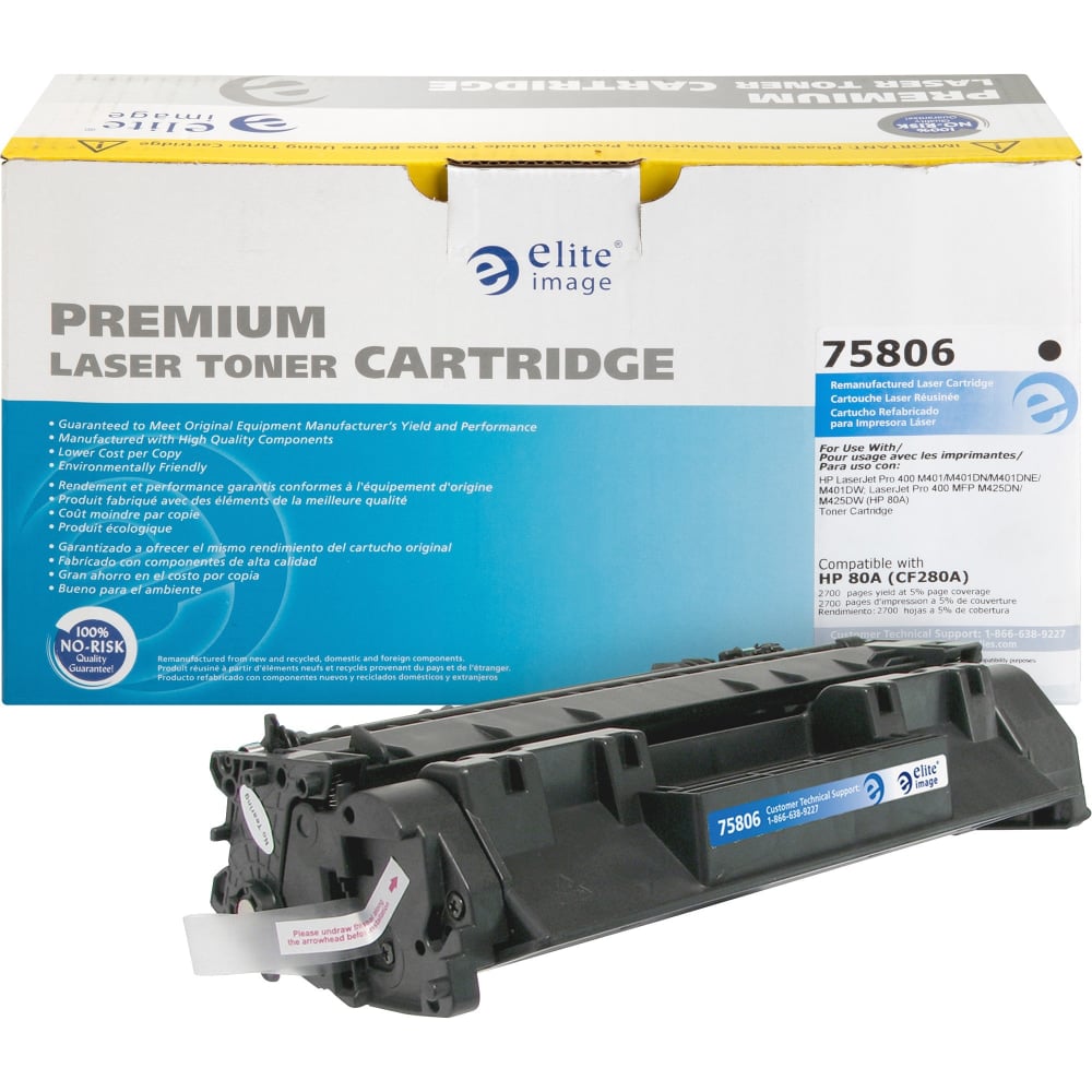 Elite Image Remanufactured Black Toner Cartridge Replacement For HP 80A, CF280A MPN:ELI75806