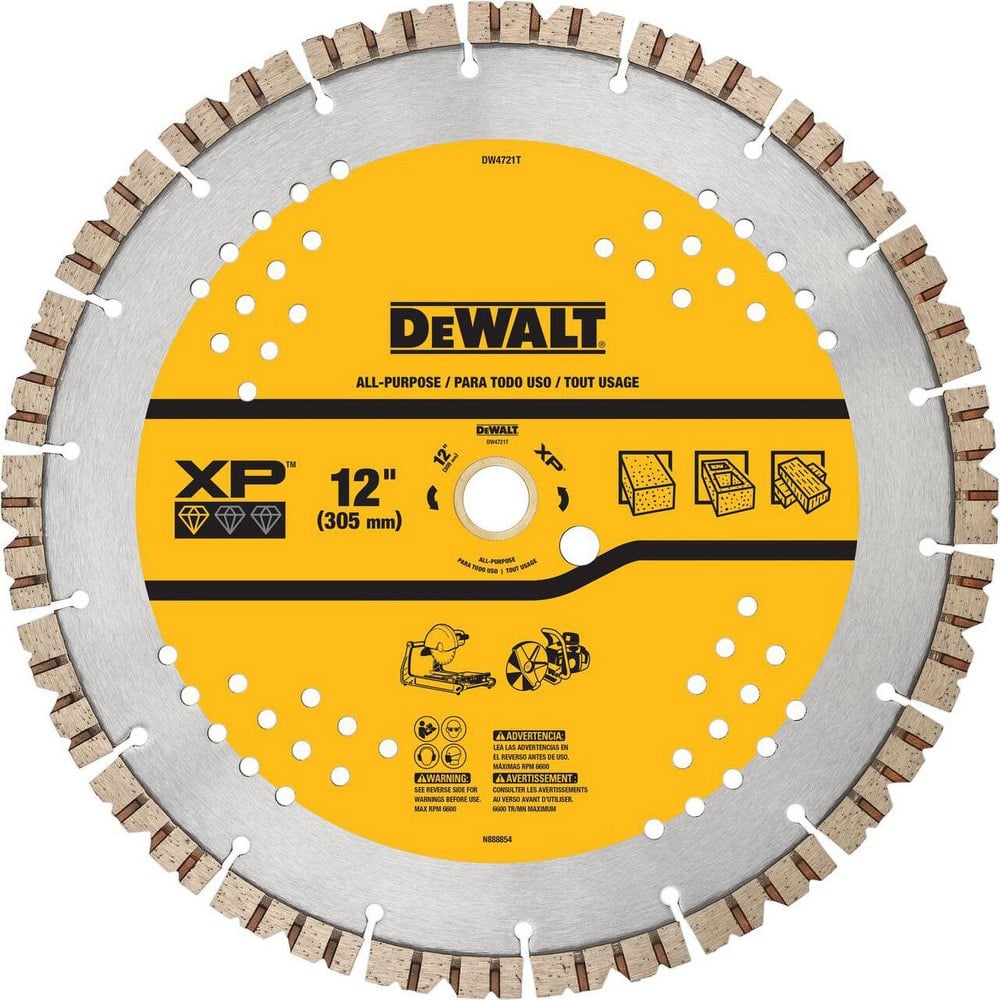 Wet & Dry-Cut Saw Blades, Blade Diameter (Inch): 12 , Blade Material: Diamond , Blade Thickness (Decimal Inch): 0.1200 , Arbor Hole Diameter (Inch): 1  MPN:DW4721T