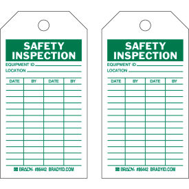 Brady® 86442 Safety Inspecton Tag 2 Sided 10/Pkg HD Polyester Encapsulated 3
