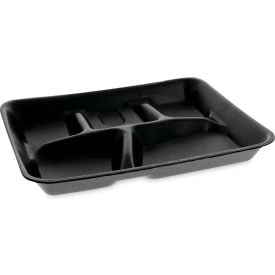 Pactiv Evergreen™ Foam School Tray w/ 5 Compartment Black Pack of 500 YTHB0500SGBX