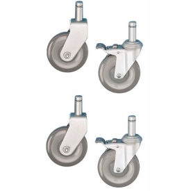 Nexel® CA5RSB (2) Swivel Brake (2) Rigid Stem Casters 5