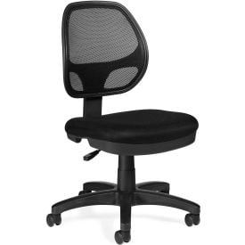 Offices To Go™ Mesh Back Armless Task Chair - Fabric - Black 11642B***OTG