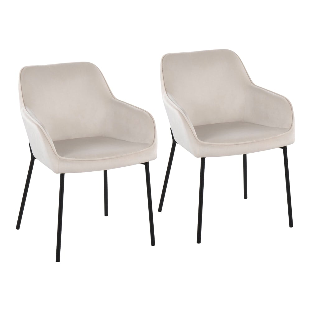 LumiSource Daniella Contemporary Dining Chairs, Cream/Black, Set Of 2 Chairs MPN:DC-DNLA2 BKVCR2