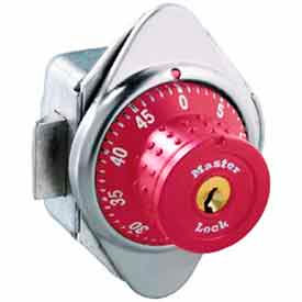 Master Lock® No. 1652MDRED Built-In Combination Lock with long bolt - Red Dial - Right Hinged 2MDRED165